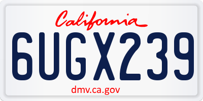 CA license plate 6UGX239