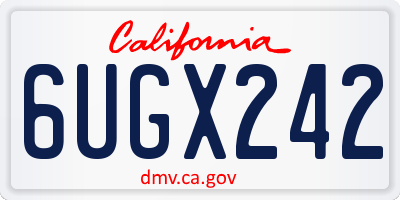 CA license plate 6UGX242