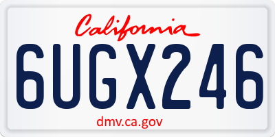 CA license plate 6UGX246