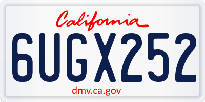 CA license plate 6UGX252