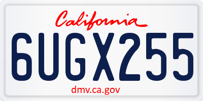 CA license plate 6UGX255