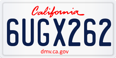 CA license plate 6UGX262