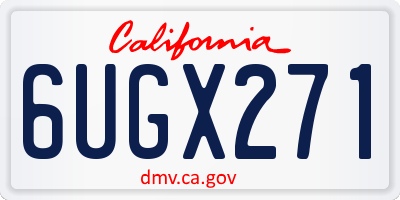 CA license plate 6UGX271