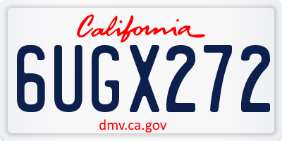 CA license plate 6UGX272