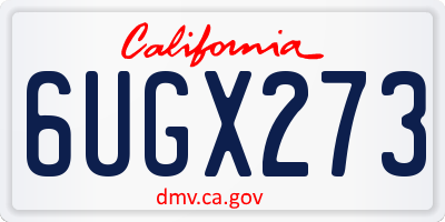 CA license plate 6UGX273