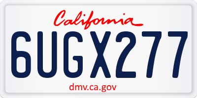 CA license plate 6UGX277