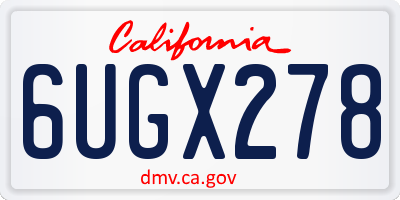 CA license plate 6UGX278