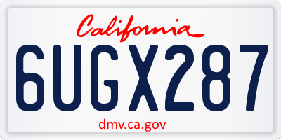 CA license plate 6UGX287