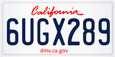 CA license plate 6UGX289