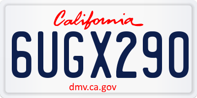 CA license plate 6UGX290