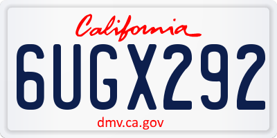 CA license plate 6UGX292