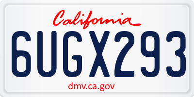 CA license plate 6UGX293