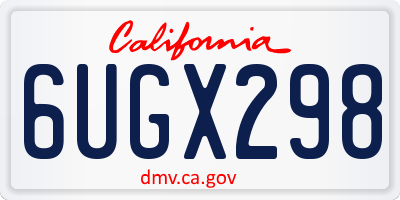 CA license plate 6UGX298