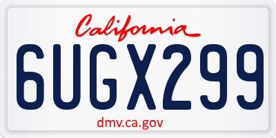 CA license plate 6UGX299