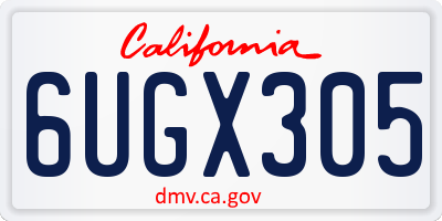 CA license plate 6UGX305