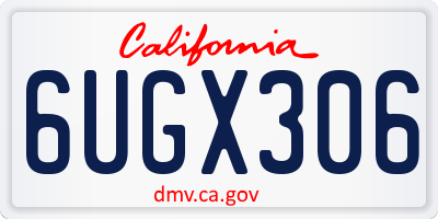 CA license plate 6UGX306