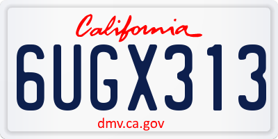 CA license plate 6UGX313