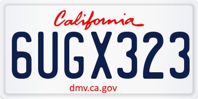 CA license plate 6UGX323