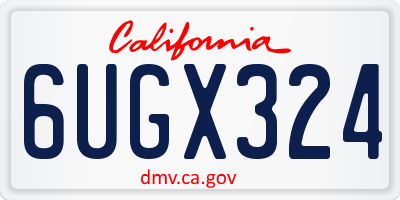 CA license plate 6UGX324