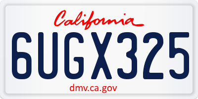 CA license plate 6UGX325