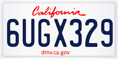 CA license plate 6UGX329