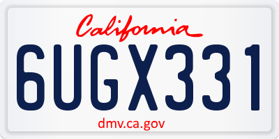 CA license plate 6UGX331