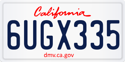CA license plate 6UGX335