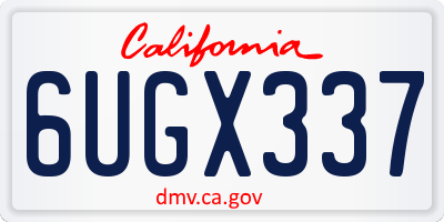 CA license plate 6UGX337
