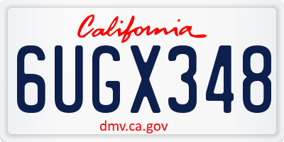 CA license plate 6UGX348