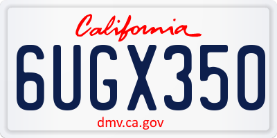 CA license plate 6UGX350