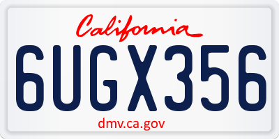 CA license plate 6UGX356