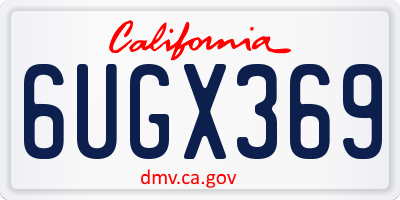 CA license plate 6UGX369
