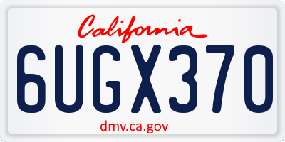 CA license plate 6UGX370
