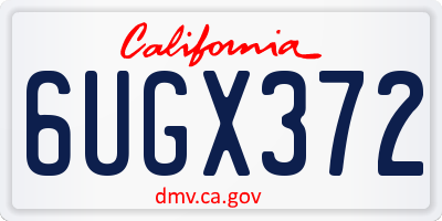 CA license plate 6UGX372
