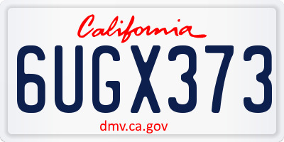 CA license plate 6UGX373