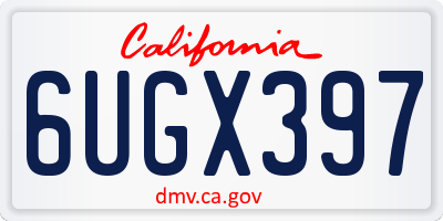 CA license plate 6UGX397