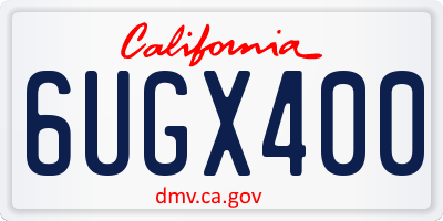 CA license plate 6UGX400
