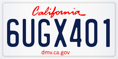 CA license plate 6UGX401