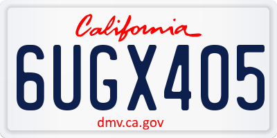 CA license plate 6UGX405