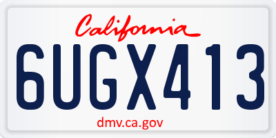 CA license plate 6UGX413