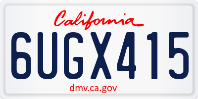 CA license plate 6UGX415