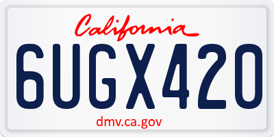 CA license plate 6UGX420