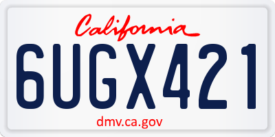 CA license plate 6UGX421