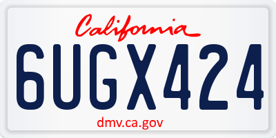 CA license plate 6UGX424