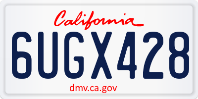 CA license plate 6UGX428