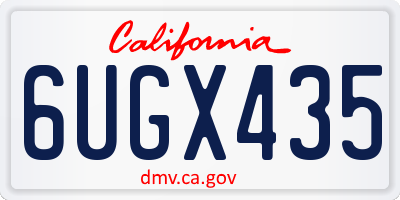 CA license plate 6UGX435