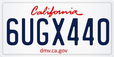 CA license plate 6UGX440