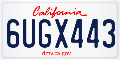 CA license plate 6UGX443
