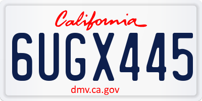 CA license plate 6UGX445