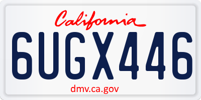 CA license plate 6UGX446